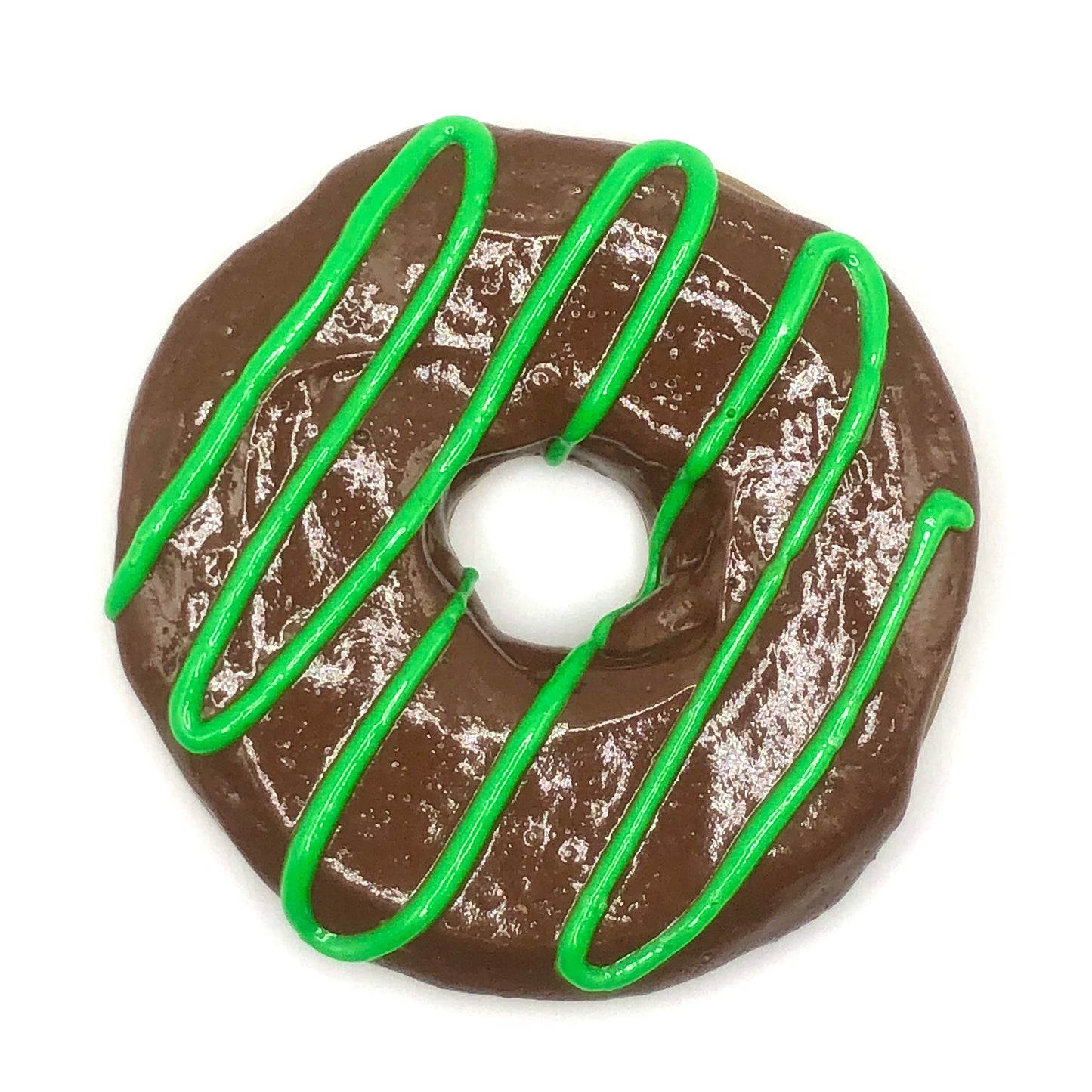 Chocolate Frosting LARGE Donut with Green Drizzle
