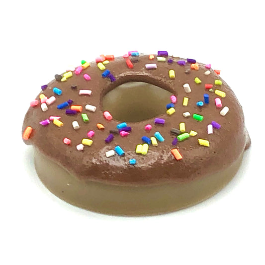 Chocolate Frosting Resin MINI Donut with Rainbow Sprinkles