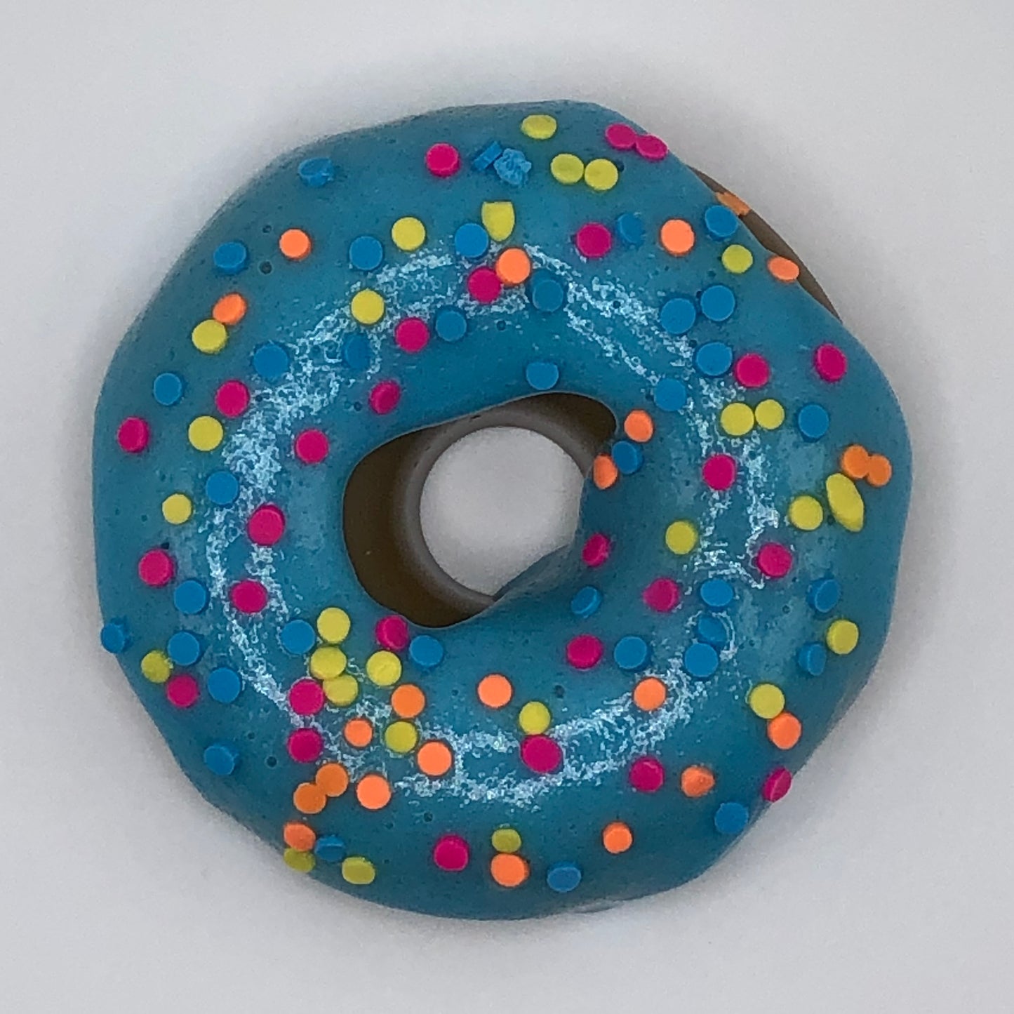 Cookie Monster Blue Frosting LARGE Donut with Rainbow Confetti Sprinkles