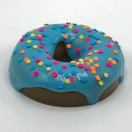 Cookie Monster Blue Frosting LARGE Donut with Rainbow Confetti Sprinkles