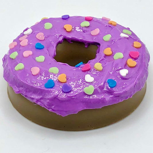 Lavender Frosting Resin MINI Donut with Heart Sprinkles