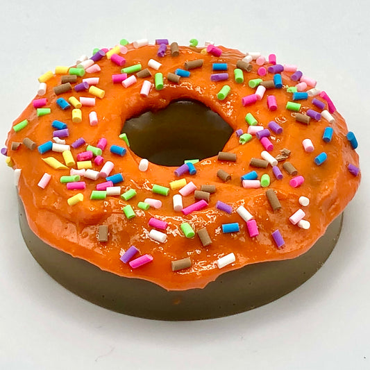 Orange Crush Resin MINI Donut with Rainbow Sprinkles