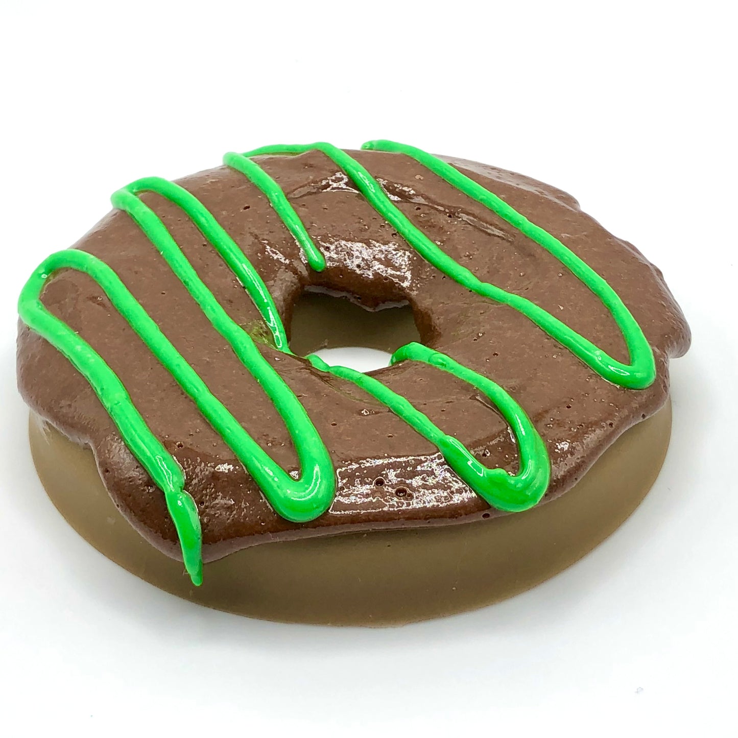 Chocolate Frosting LARGE Donut with Green Drizzle