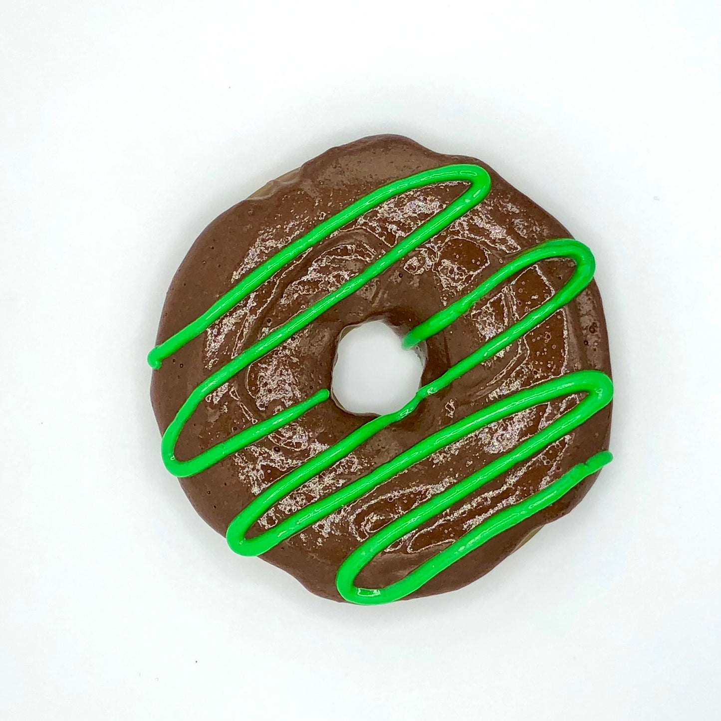 Chocolate Frosting LARGE Donut with Green Drizzle