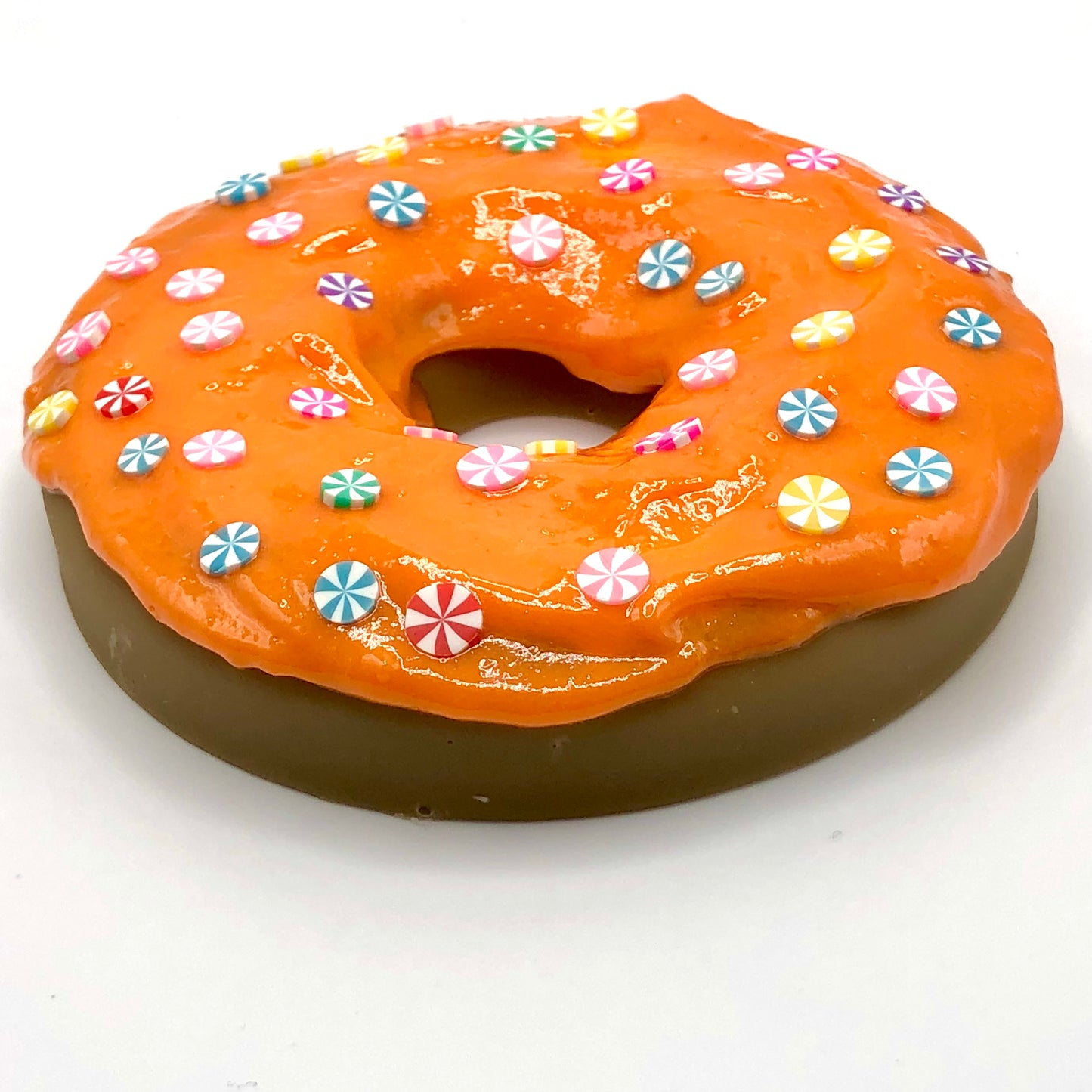 Orange Frosting LARGE Donut with Candy Sprinkles