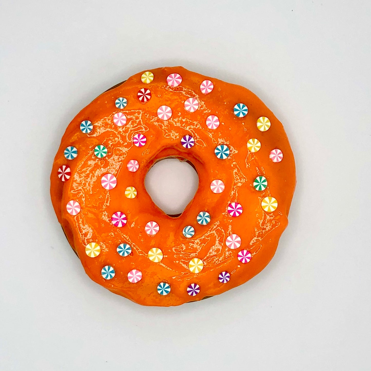 Orange Frosting LARGE Donut with Candy Sprinkles