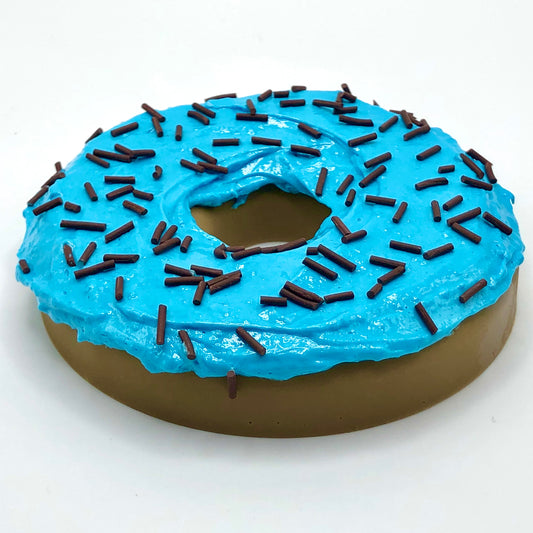 Cookie Monster Blue Frosting LARGE Donut with Chocolate Sprinkles