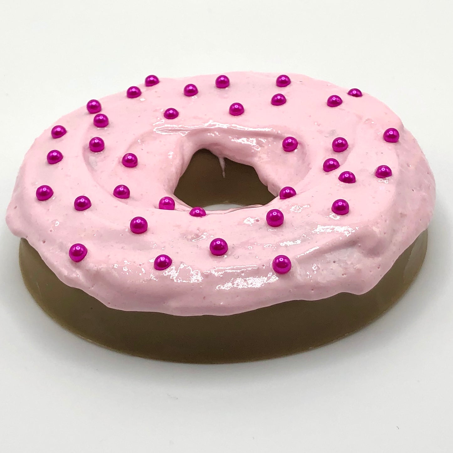 Light Pink Frosting LARGE Donut with Pink Pearl Sprinkles