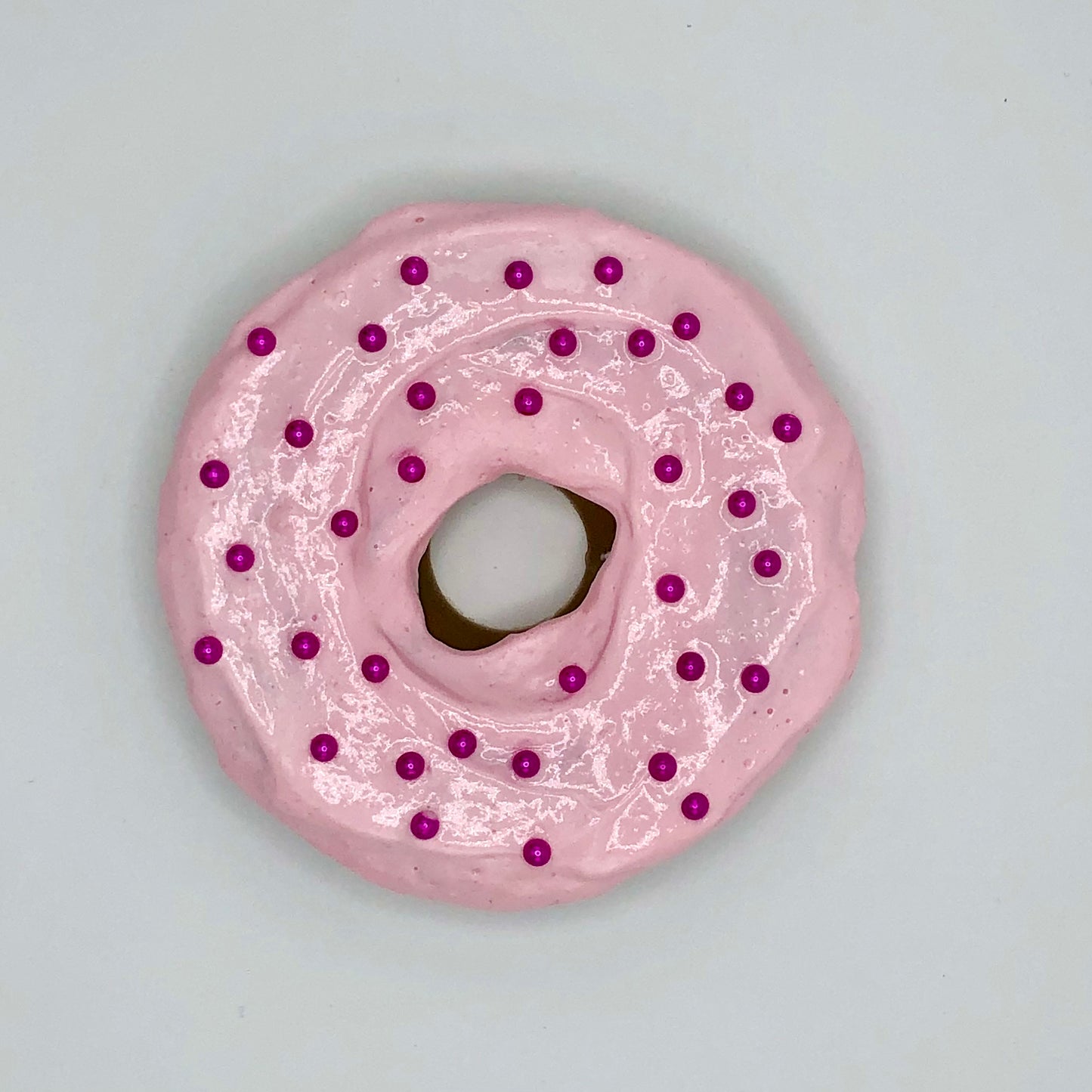 Light Pink Frosting LARGE Donut with Pink Pearl Sprinkles