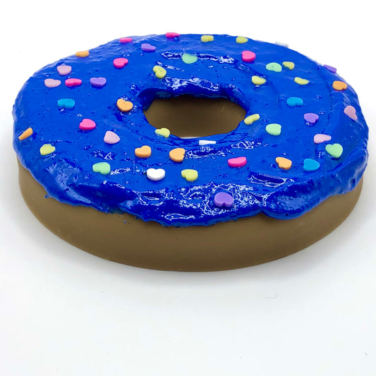 Blue Frosting LARGE Donut with Heart Sprinkles