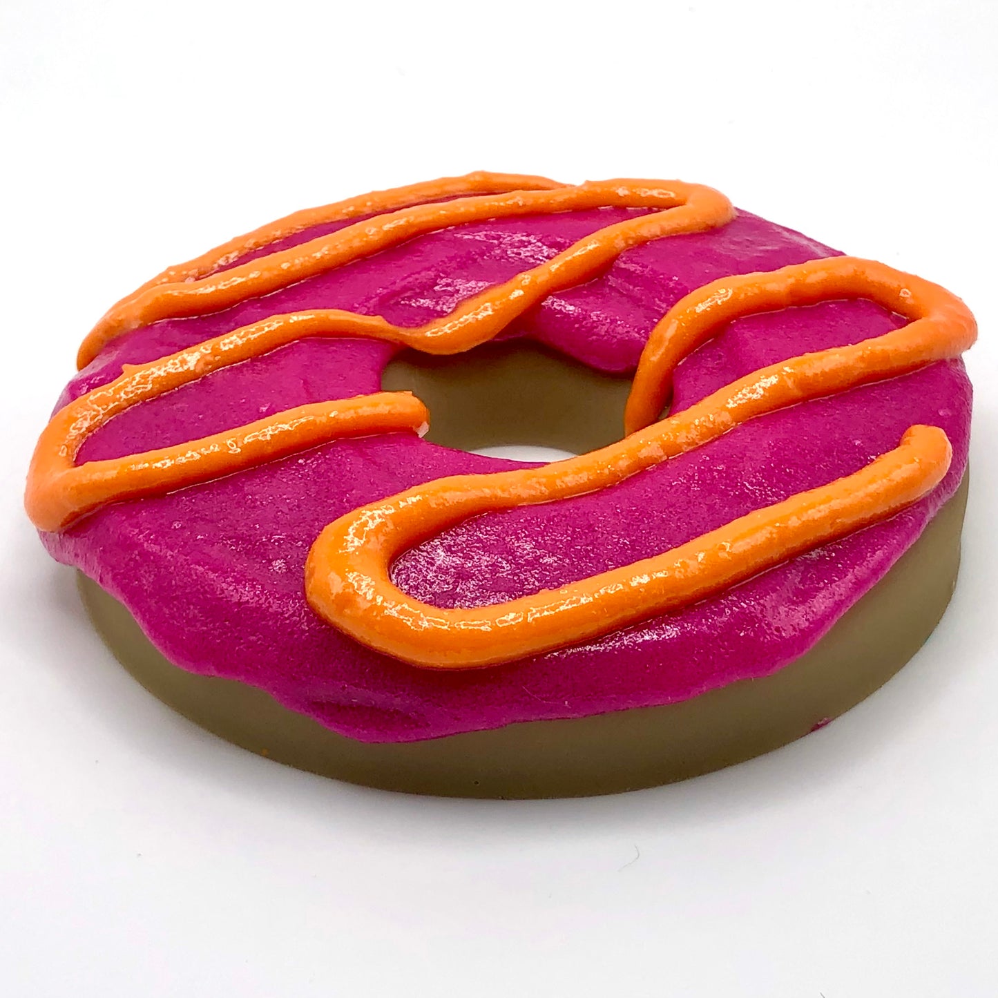 Hot Pink Frosting LARGE Donut with Orange Drizzle