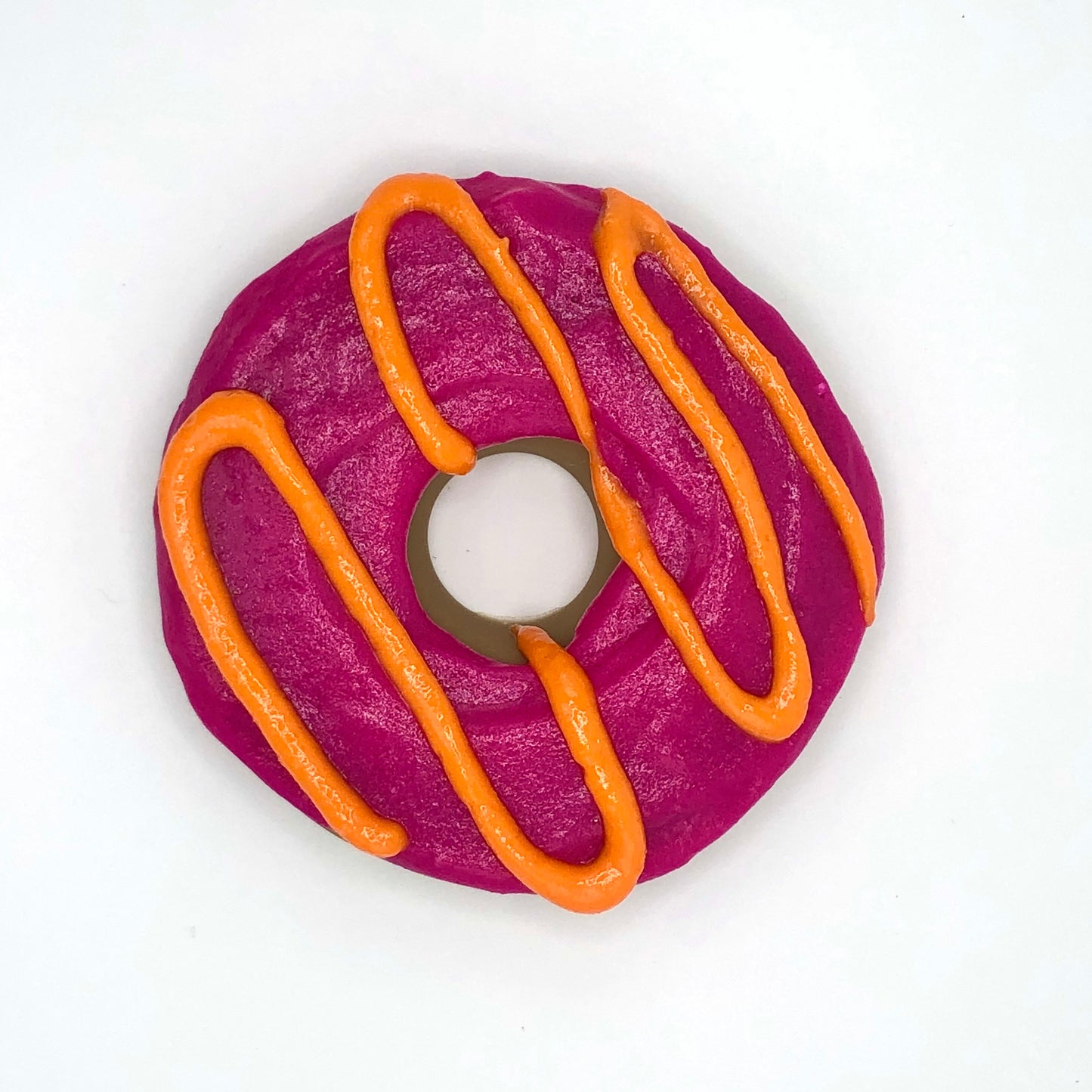 Hot Pink Frosting LARGE Donut with Orange Drizzle