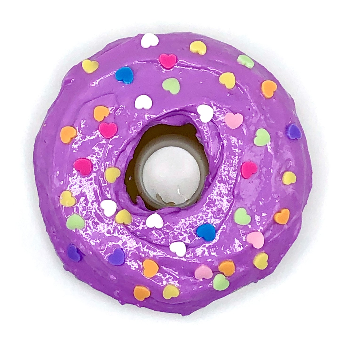 Purple Frosting Resin MINI Donut with Heart Sprinkles