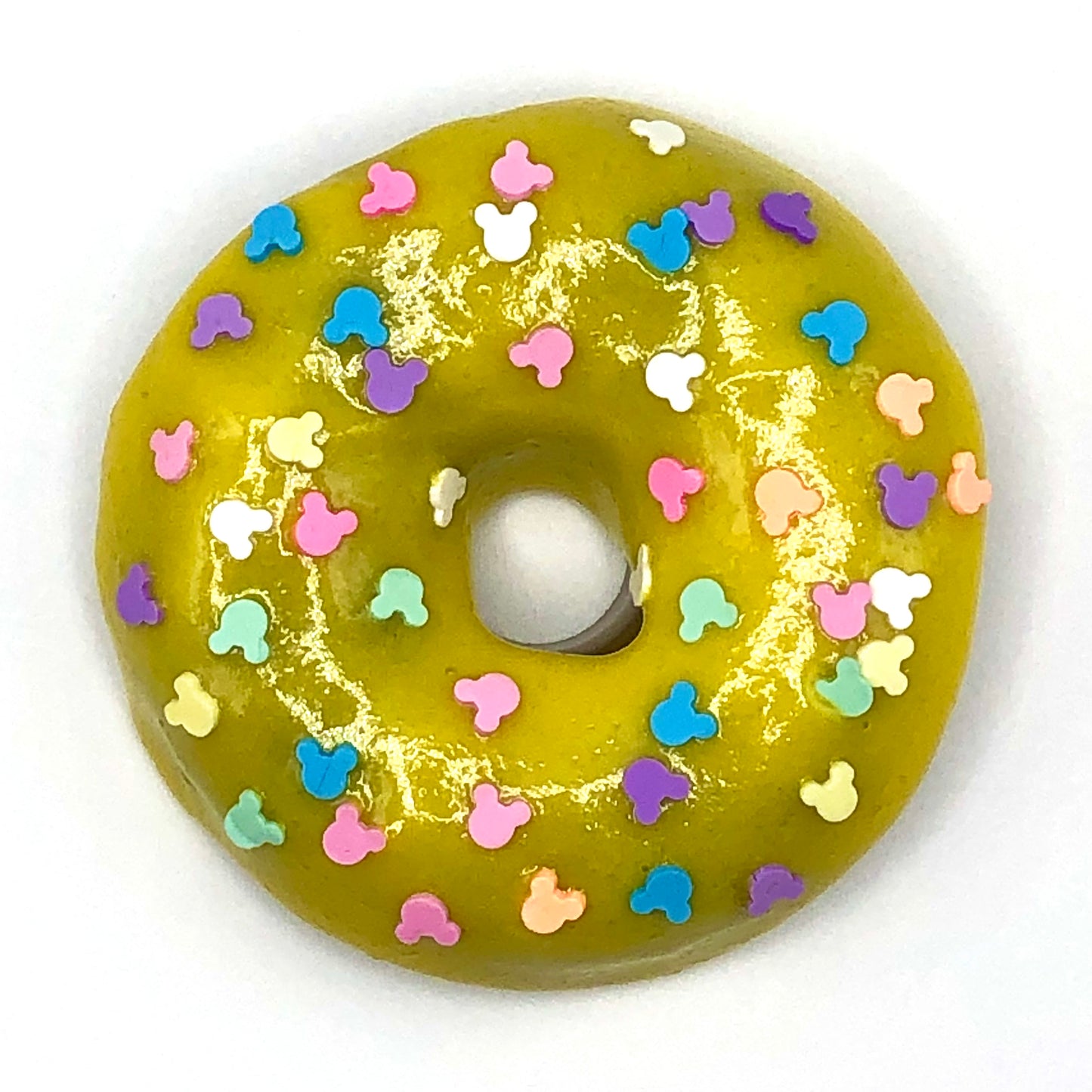 Yellow Frosting Resin MINI Donut with Mouse Ears Sprinkles