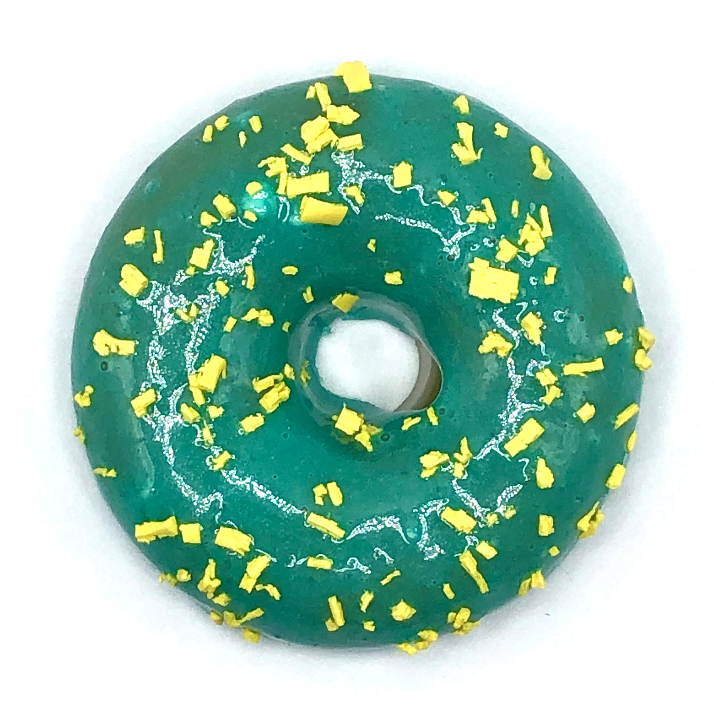 Kelly Green Frosting Resin MINI Donut with Yellow Sprinkles