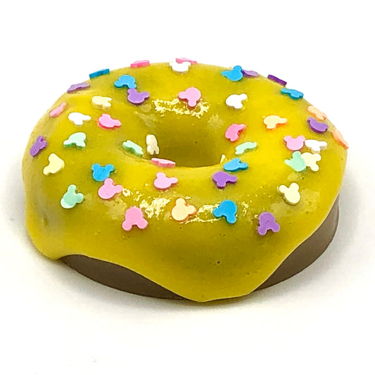 Yellow Frosting Resin MINI Donut with Mouse Ears Sprinkles