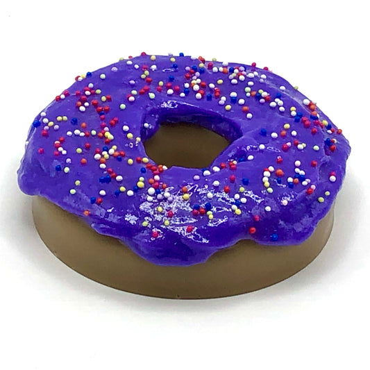 Purple Frosting Resin MINI Donut with Rainbow Nonpareils Sprinkles