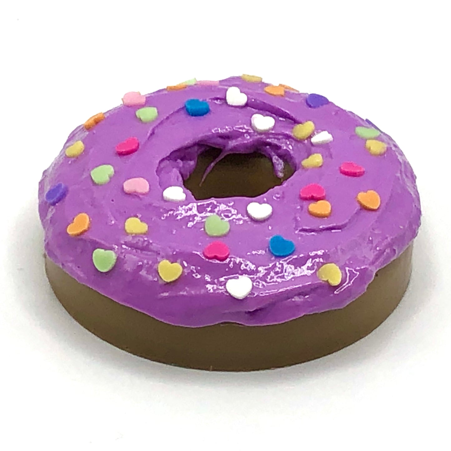 Purple Frosting Resin MINI Donut with Heart Sprinkles