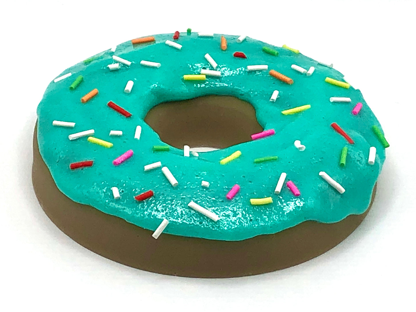 Tiffany Blue Frosting LARGE Donut with Rainbow Jimmies Sprinkles