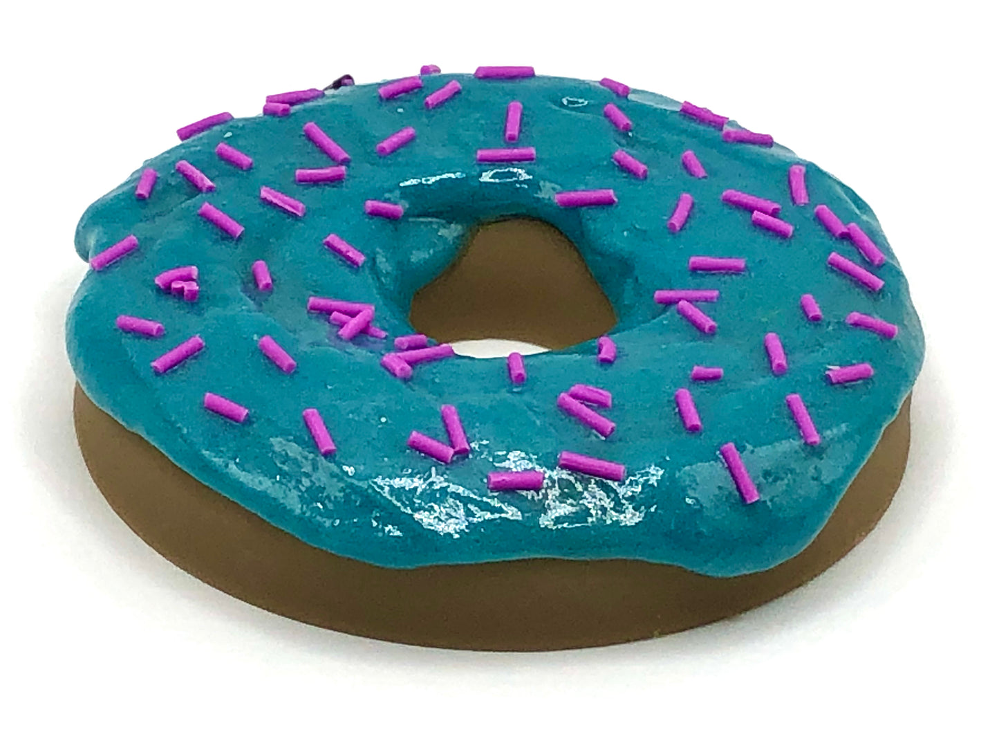 Teal Frosting LARGE Donut with Purple JImmie Sprinkles