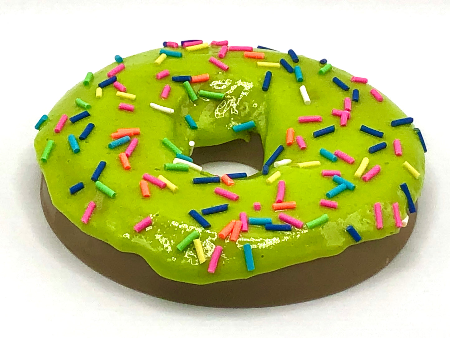 Lime Green Frosting LARGE Donut with Rainbow Jimmies Sprinkles