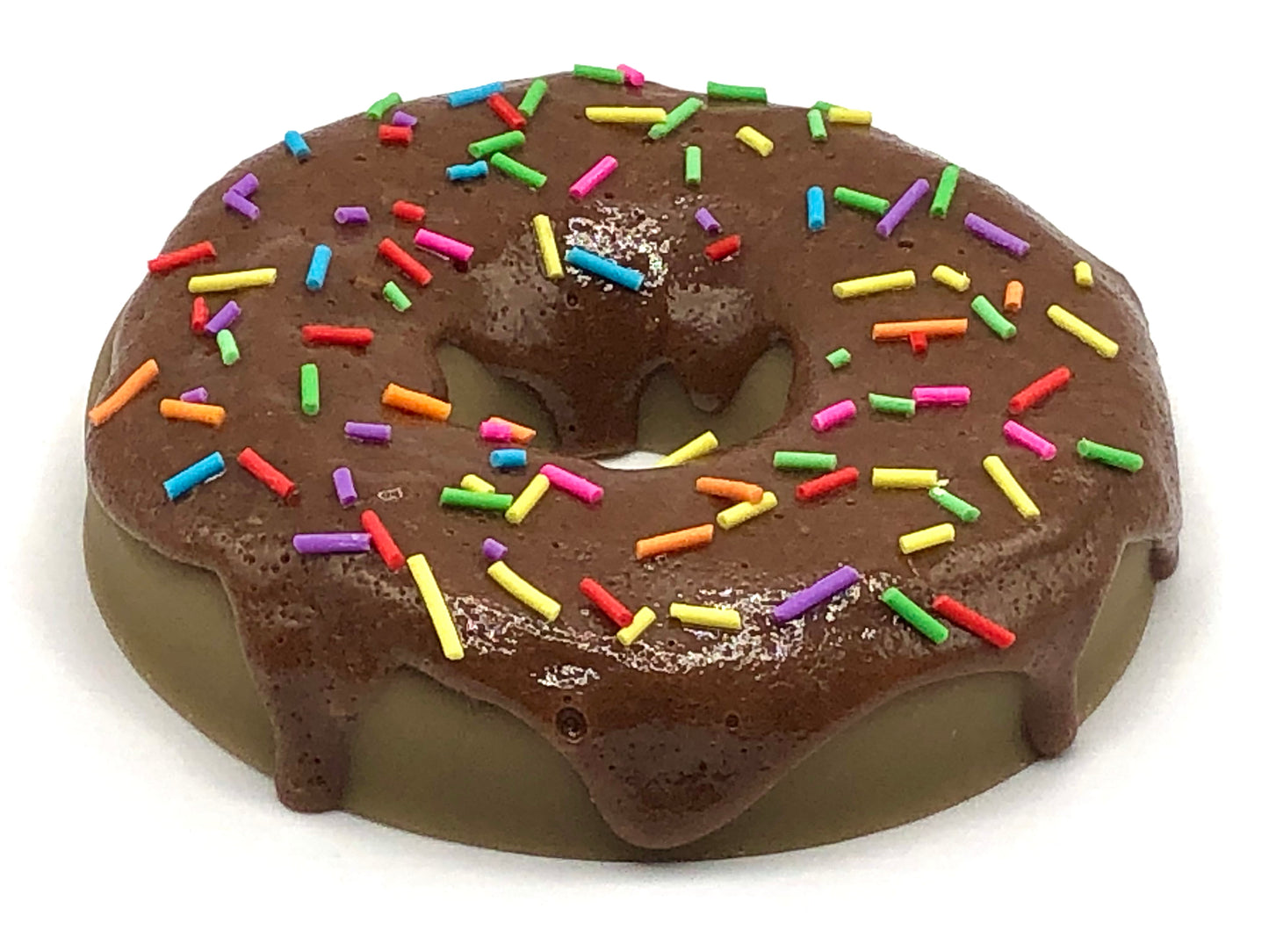 Chocolate Frosting LARGE Donut with Rainbow Jimmies Sprinkles