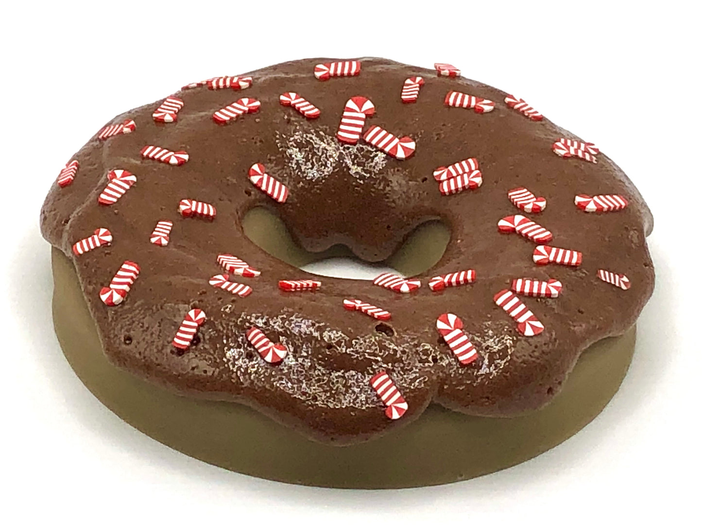 Chocolate Frosting LARGE Donut with Candy Cane Sprinkles