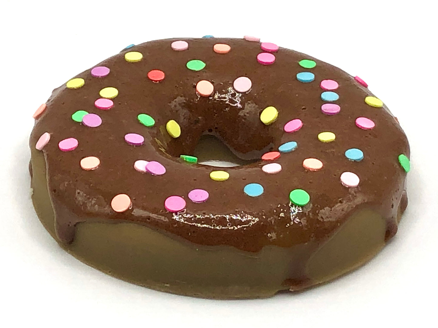 Chocolate Frosting LARGE Donut with Rainbow Confetti Sprinkles