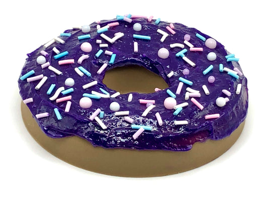 Dark Purple Frosting LARGE Donut with Jimmies and Pearls Sprinkles