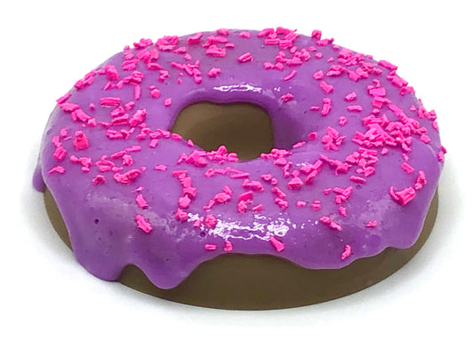 Purple Frosting LARGE Donut with Bright Pink Sprinkles