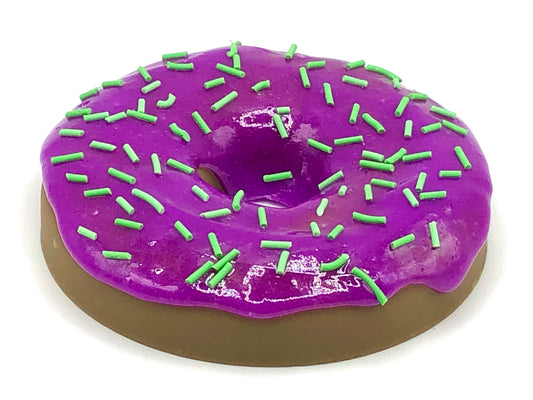 Purple Frosting LARGE Donut with Lime Green Jimmies Sprinkles