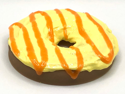 Yellow Frosting LARGE Donut with Orange Drizzle