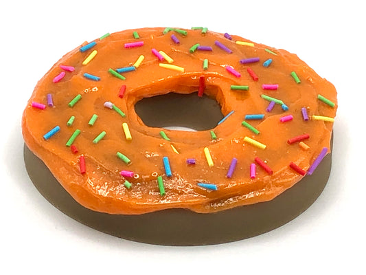 Orange Frosting LARGE Donut with Rainbow Jimmies Sprinkles