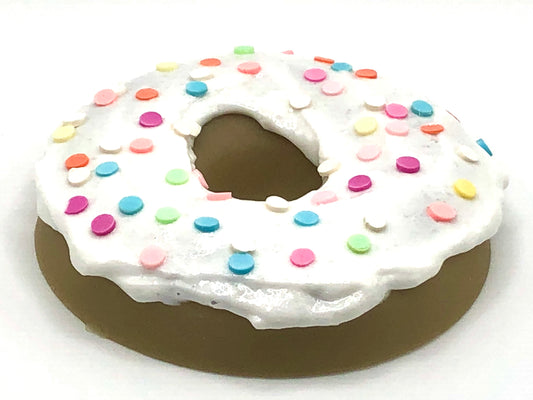 White Frosting LARGE Donut with Pastel Confetti Sprinkles