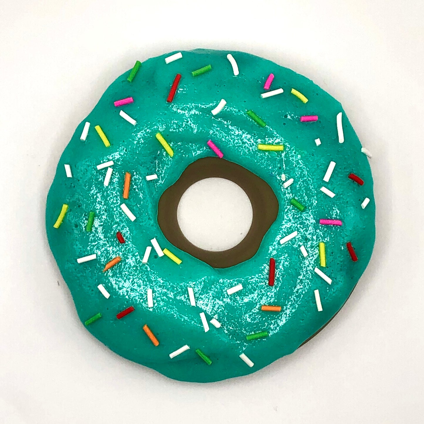 Tiffany Blue Frosting LARGE Donut with Rainbow Jimmies Sprinkles