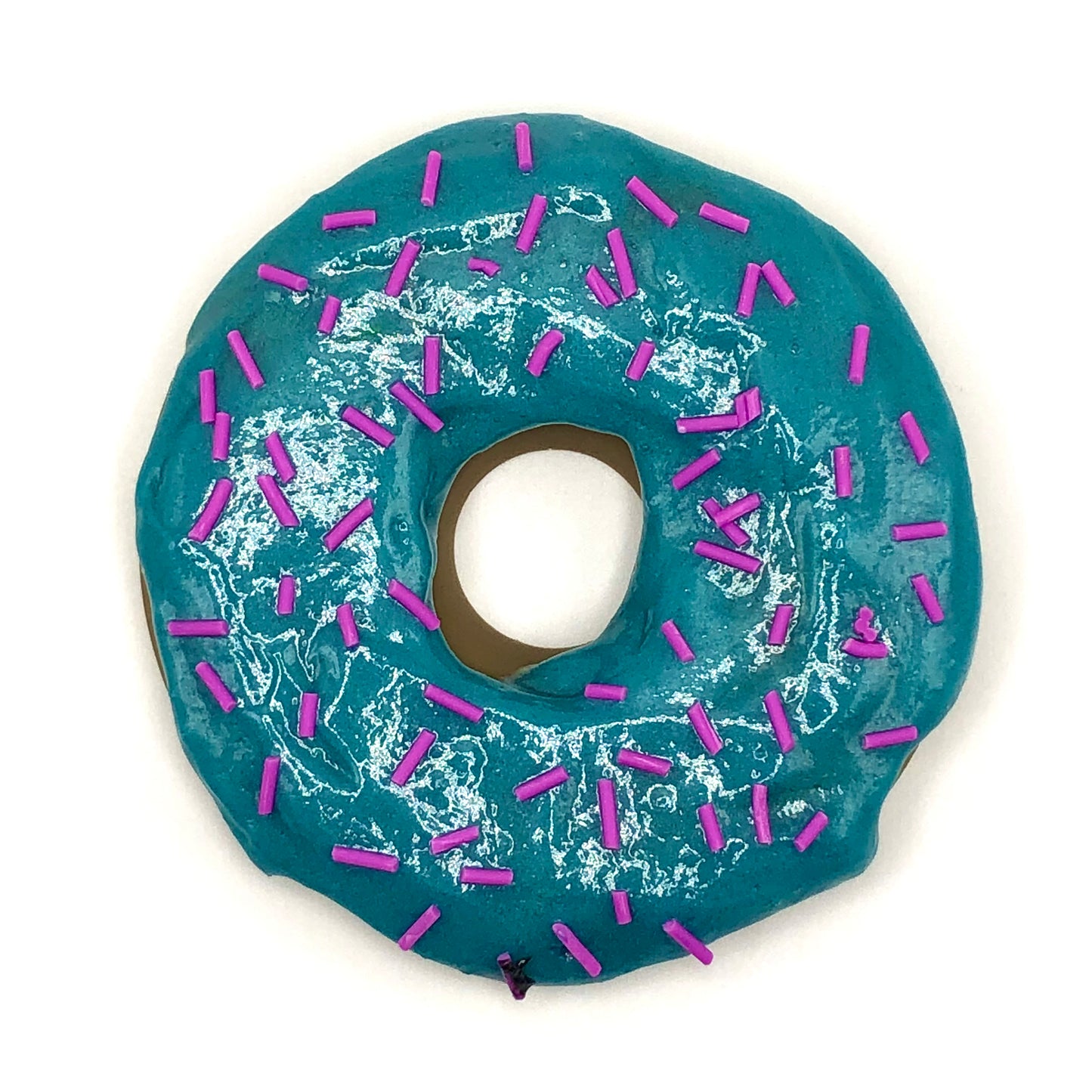 Teal Frosting LARGE Donut with Purple JImmie Sprinkles