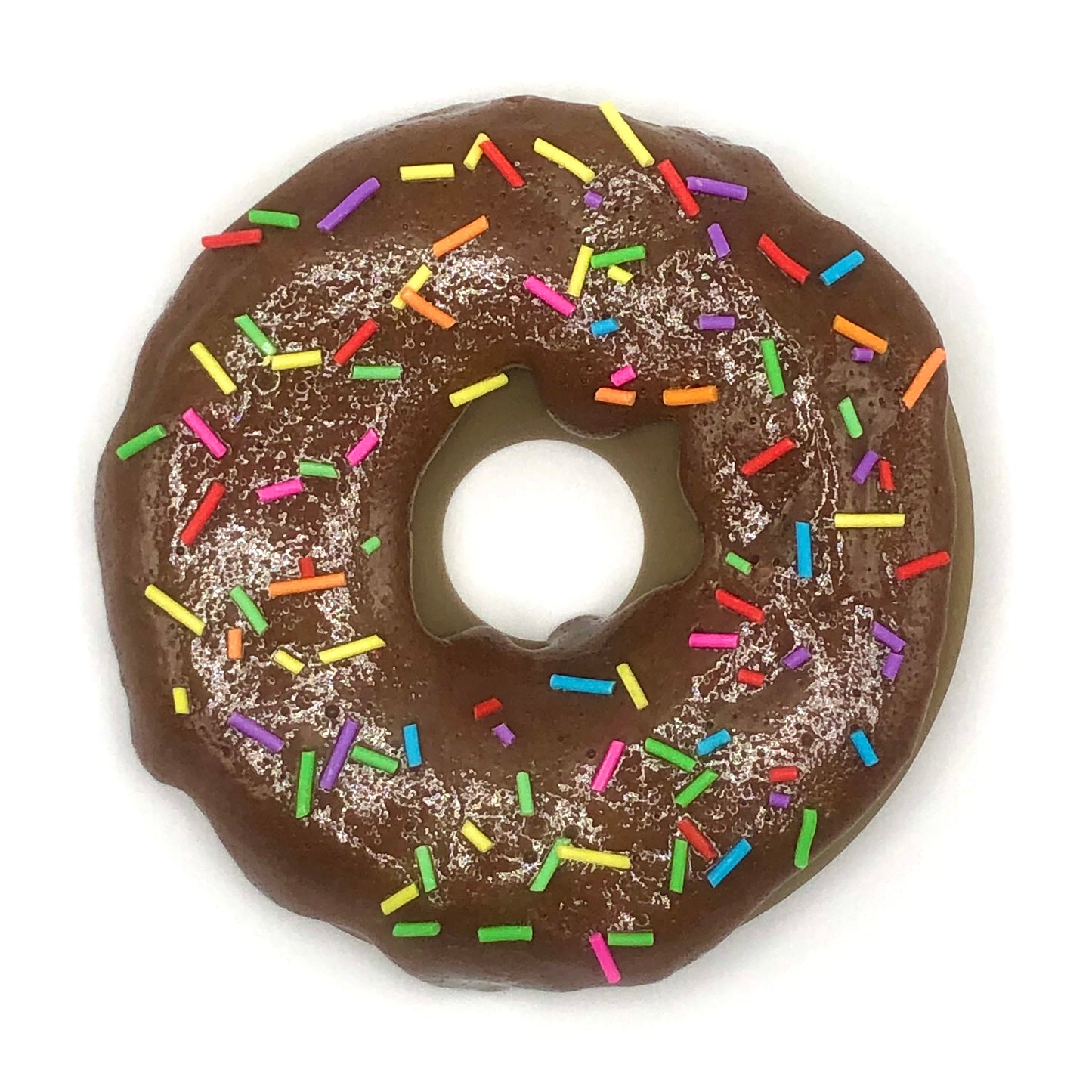 Chocolate Frosting LARGE Donut with Rainbow Jimmies Sprinkles