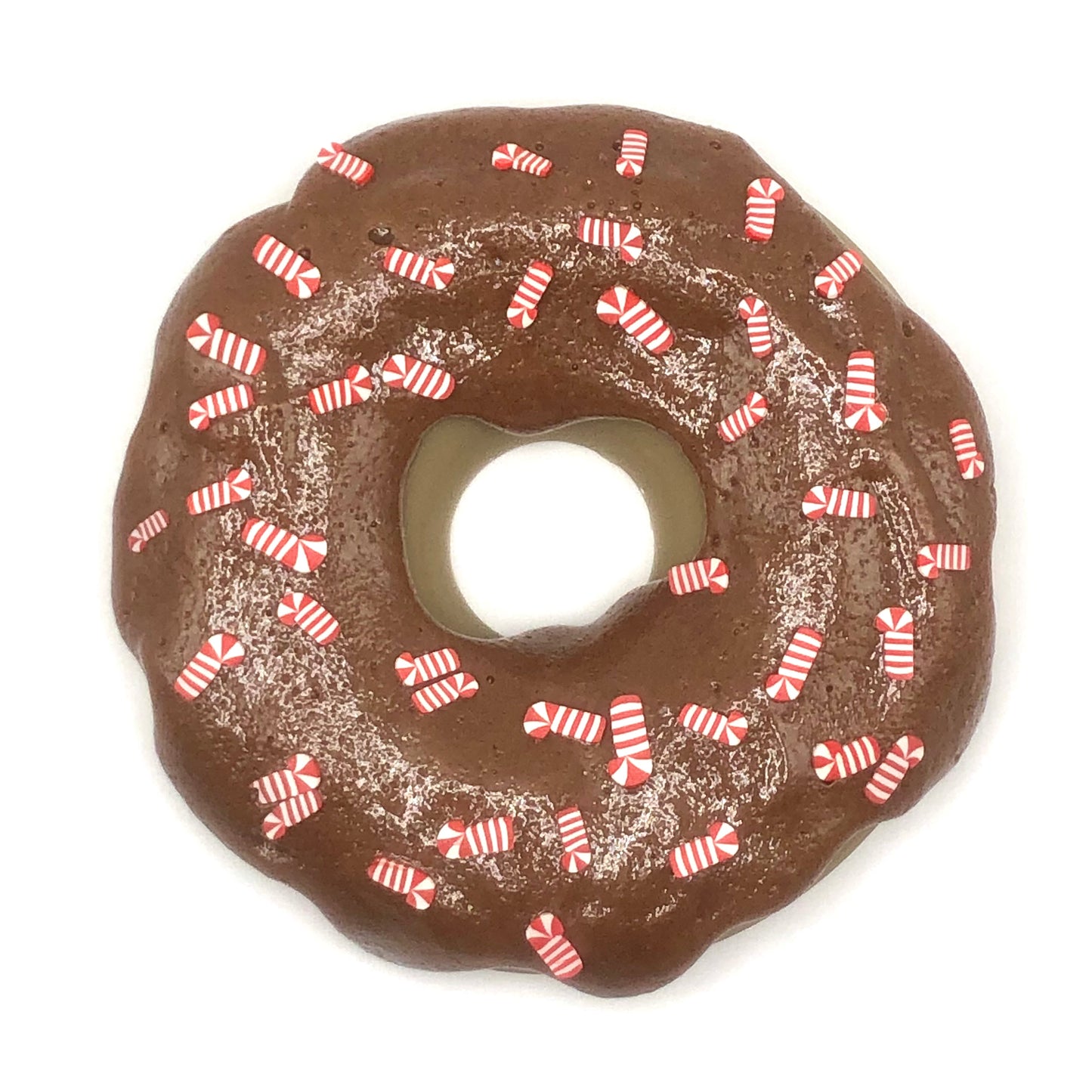 Chocolate Frosting LARGE Donut with Candy Cane Sprinkles