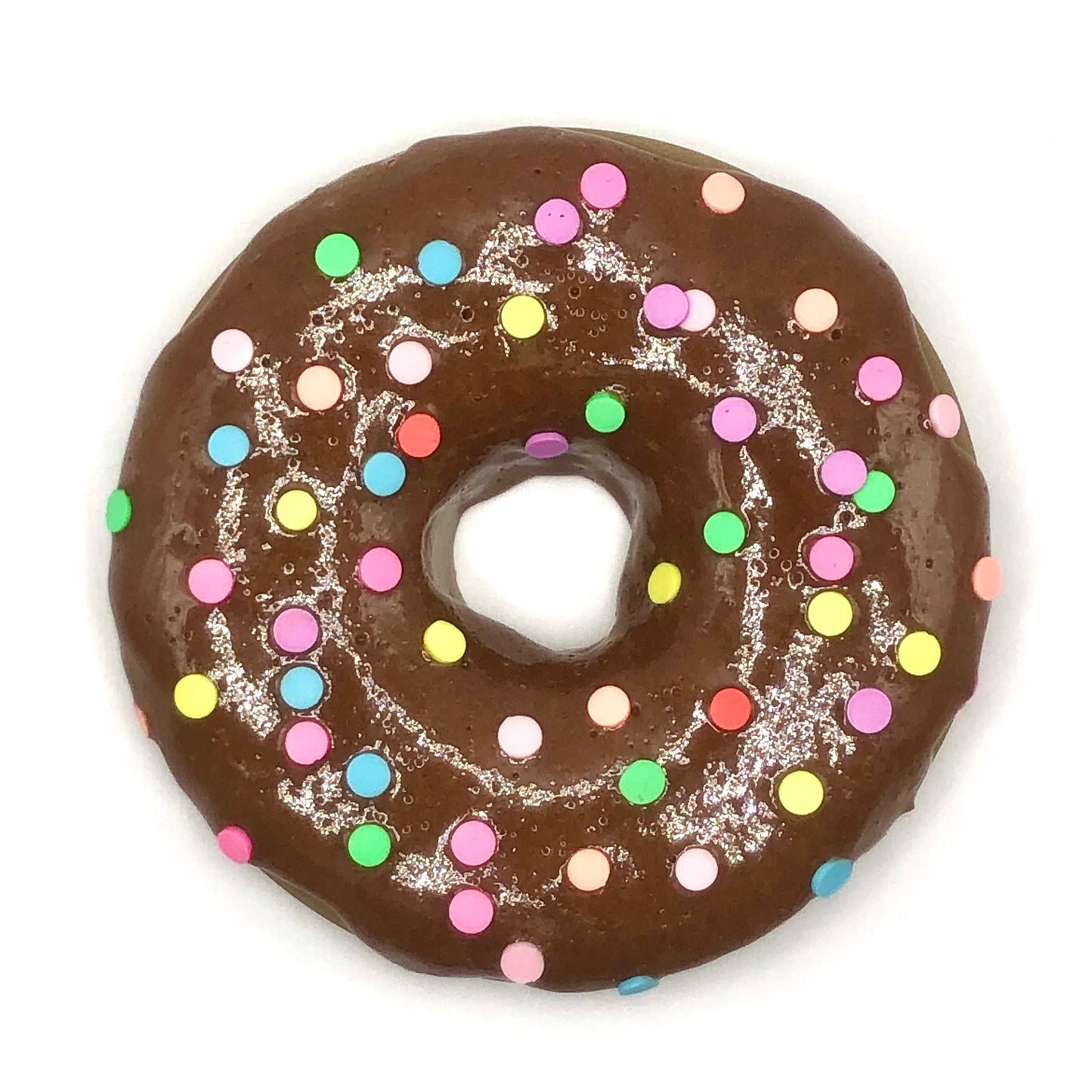 Chocolate Frosting LARGE Donut with Rainbow Confetti Sprinkles