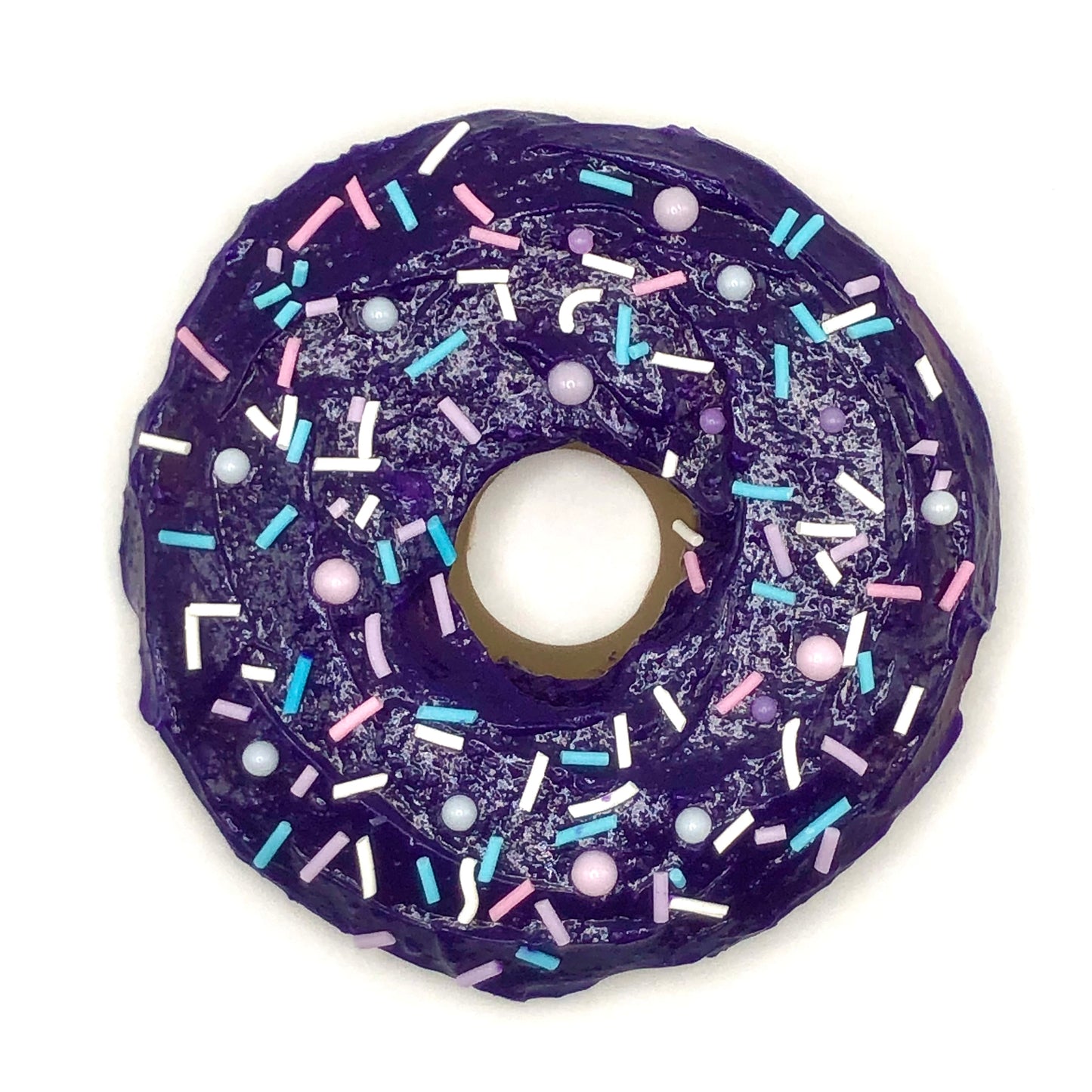 Dark Purple Frosting LARGE Donut with Jimmies and Pearls Sprinkles