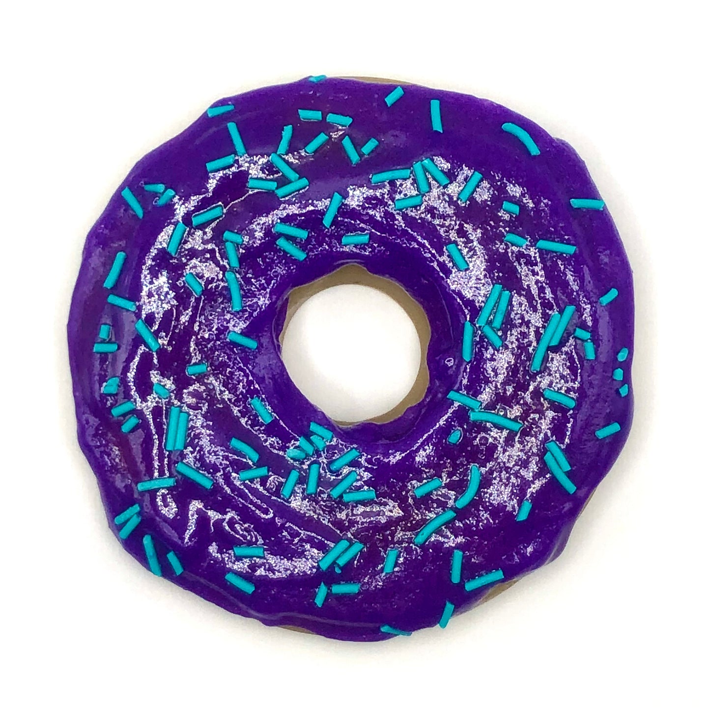 Violet Frosting LARGE Donut with Bright Blue Jimmies Sprinkles