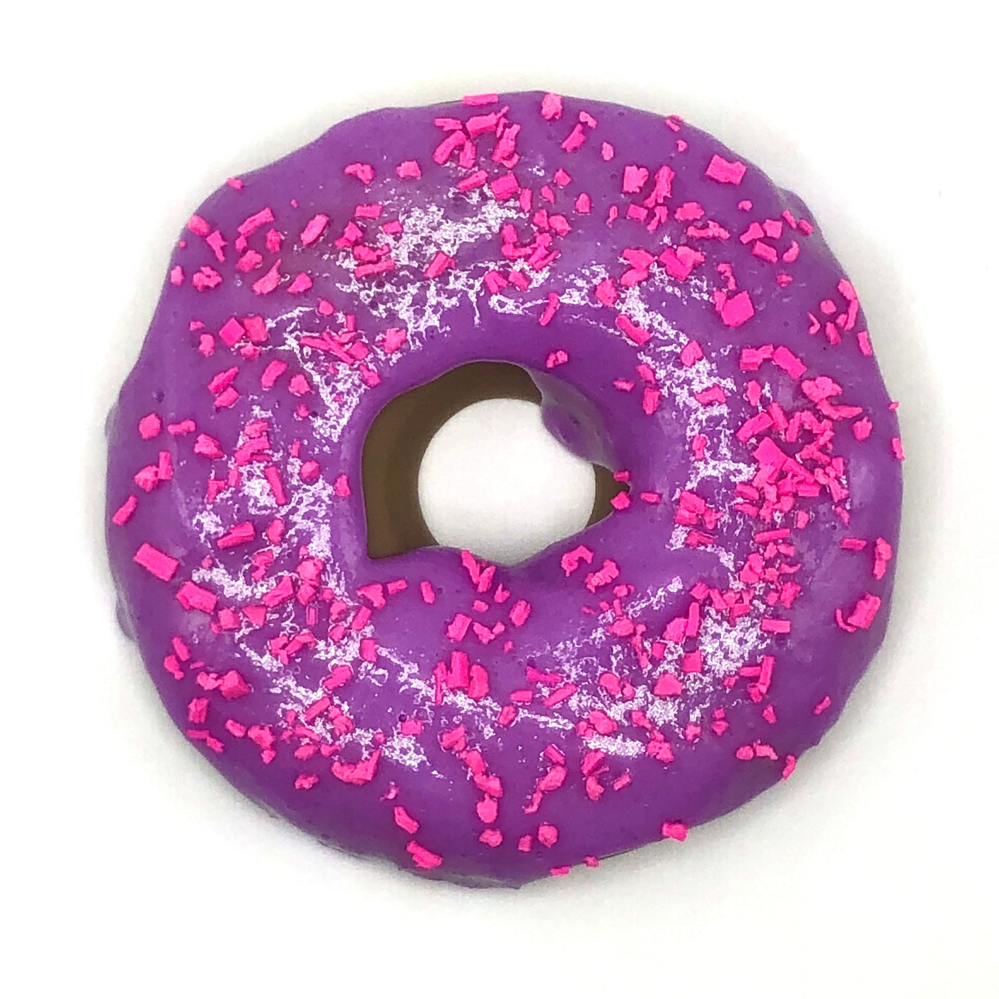 Purple Frosting LARGE Donut with Bright Pink Sprinkles