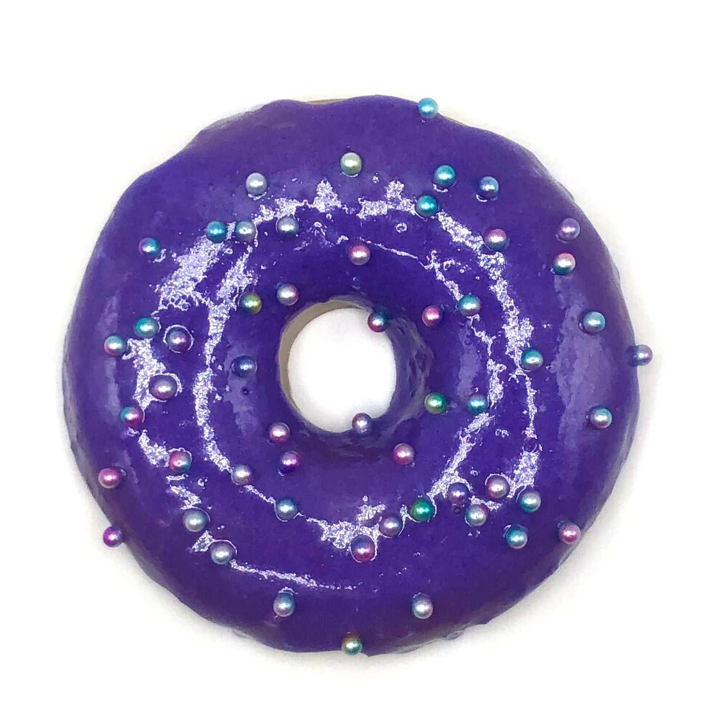 Ube Frosting LARGE Donut with Pastel Pearls Sprinkles