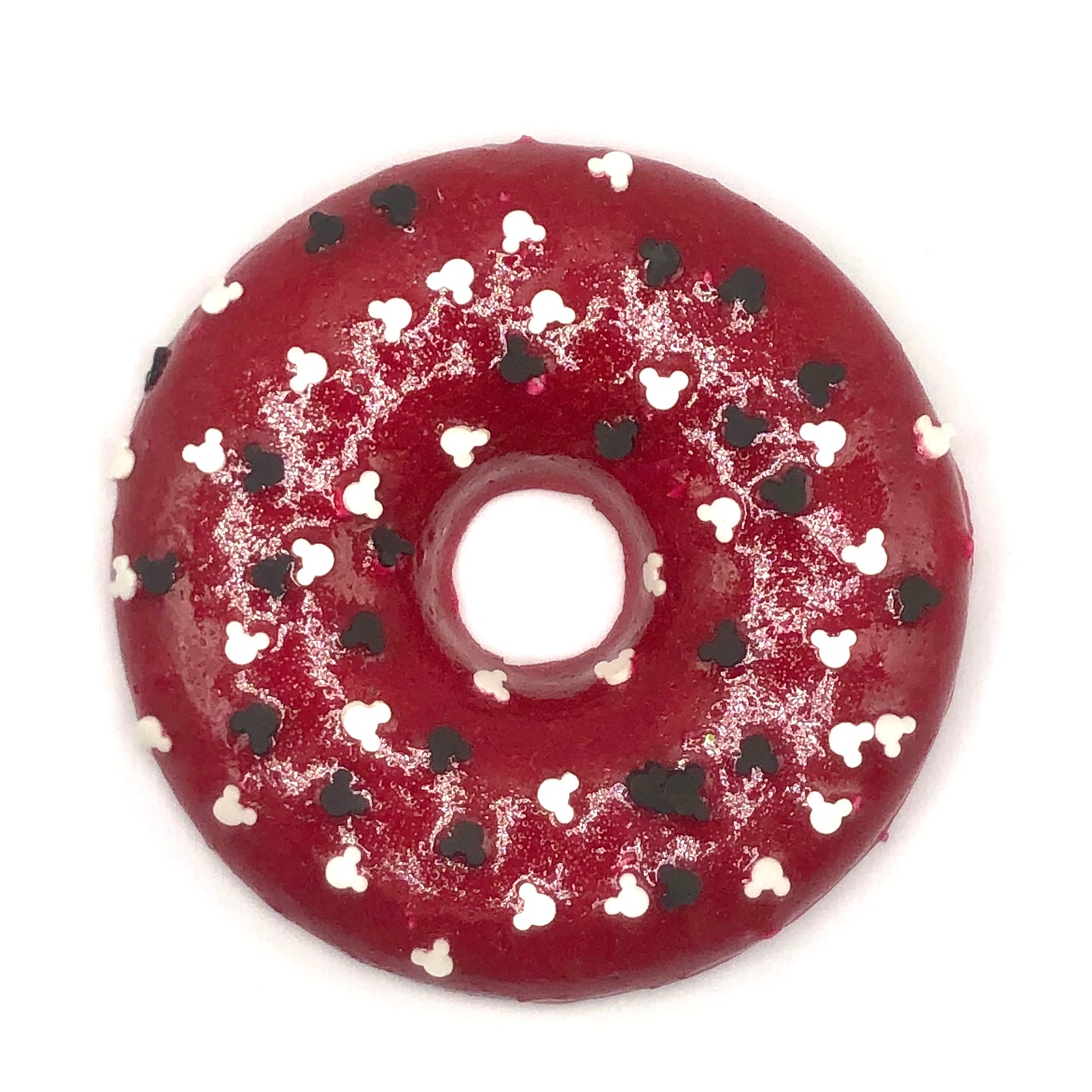 Red Frosting Resin MINI Chocolate Donut with Mouse Ears Sprinkles