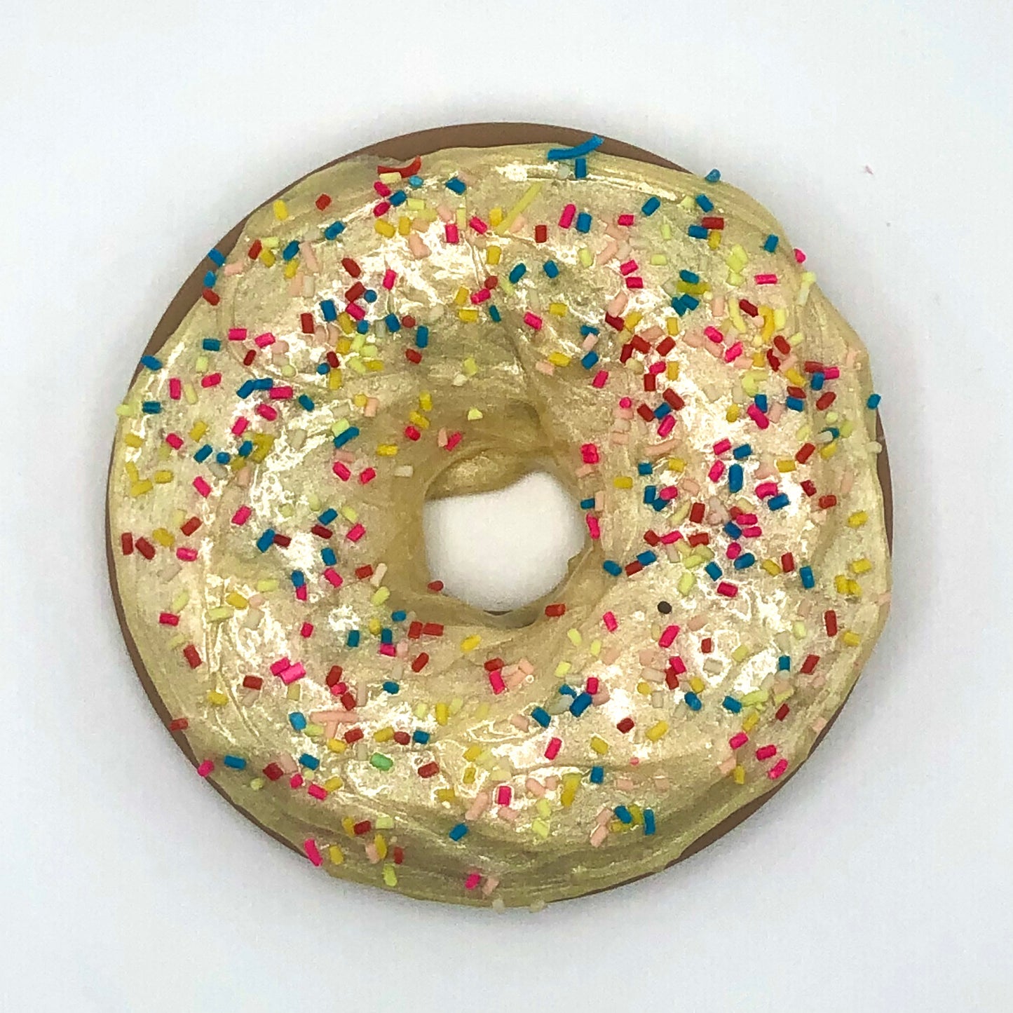 Creamy Yellow Frosting LARGE Donut with Rainbow Sprinkles