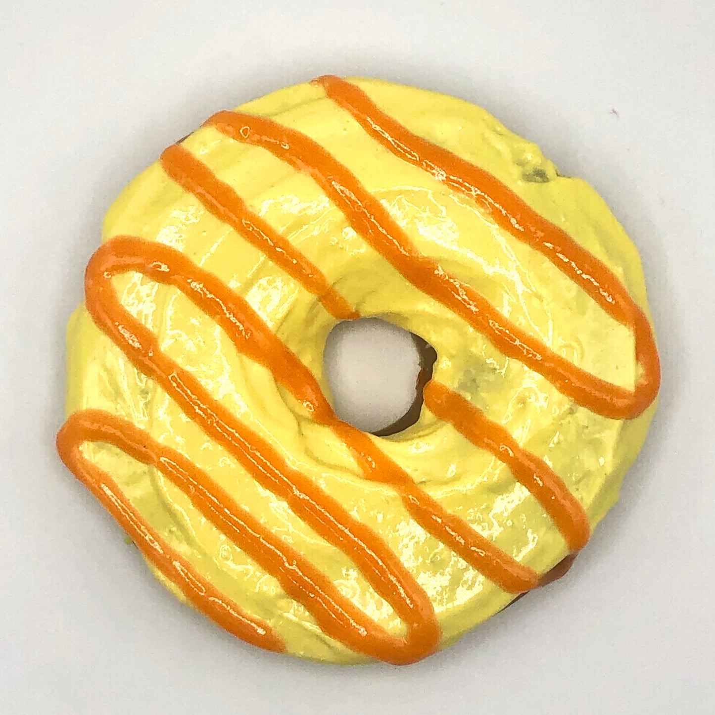 Yellow Frosting LARGE Donut with Orange Drizzle