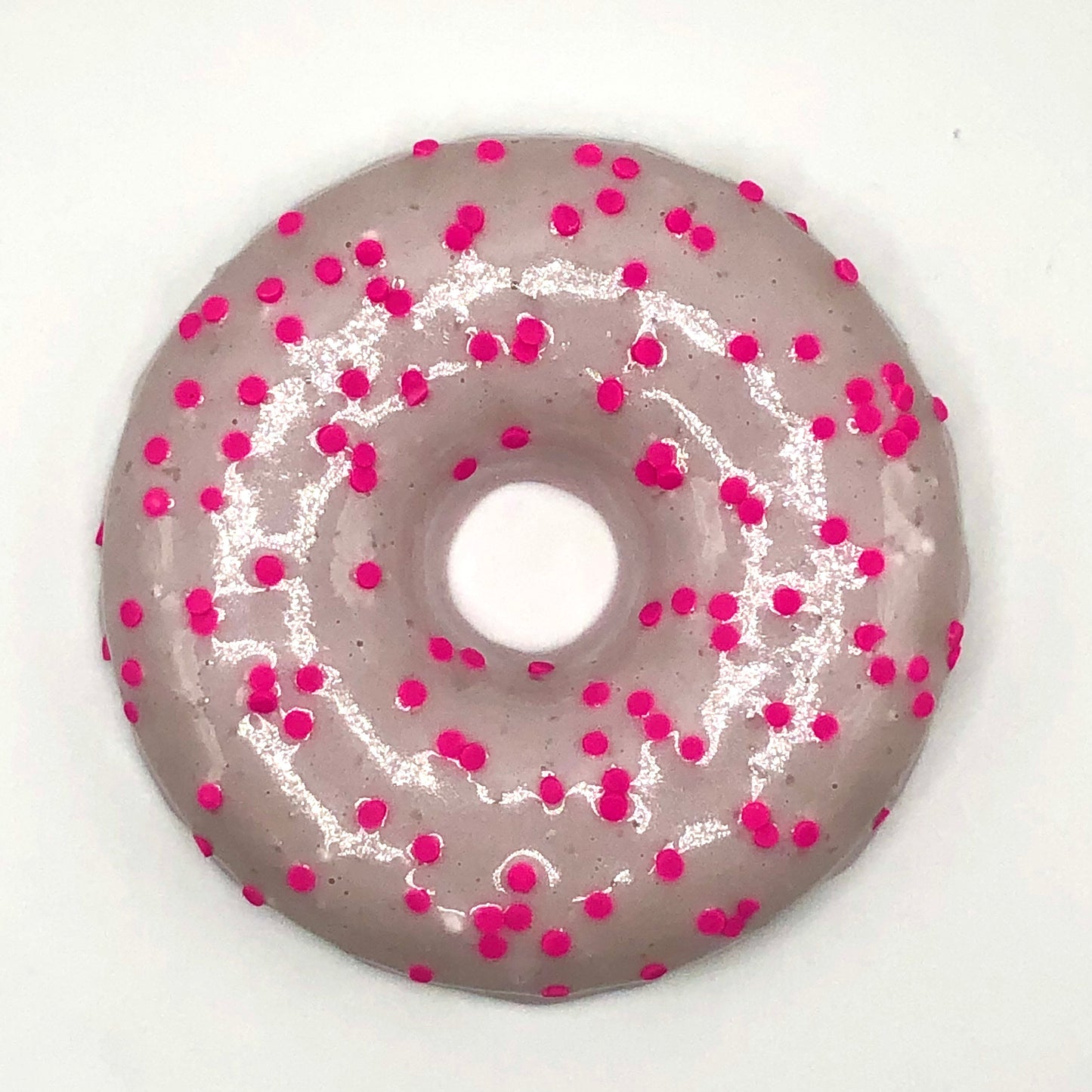 Blush Pink Frosting LARGE Donut with Hot Pink Sprinkles