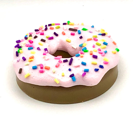 Light Pink Frosting Resin MINI Donut with Rainbow Sprinkles