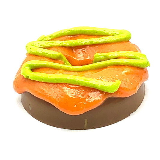 Orange Frosting Resin MINI Donut with Lime Green Drizzle