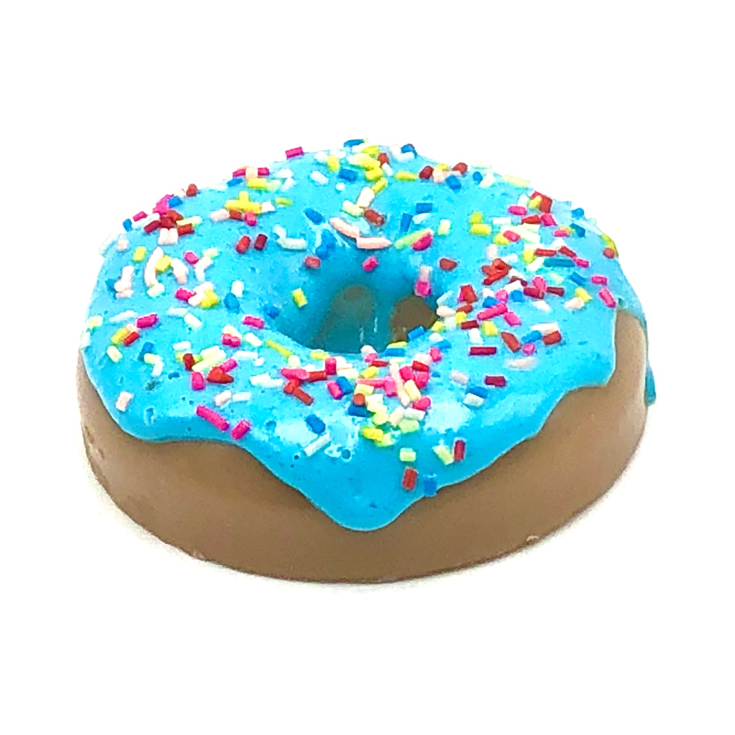 Bright Blue Frosting Resin MINI Donut with Rainbow Sprinkles